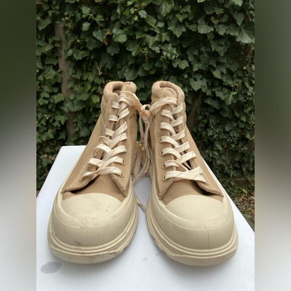 Buckle Miami Ace Canvas Shoe lace boots moto combat shoes neutral boho new - Picture 5 of 9